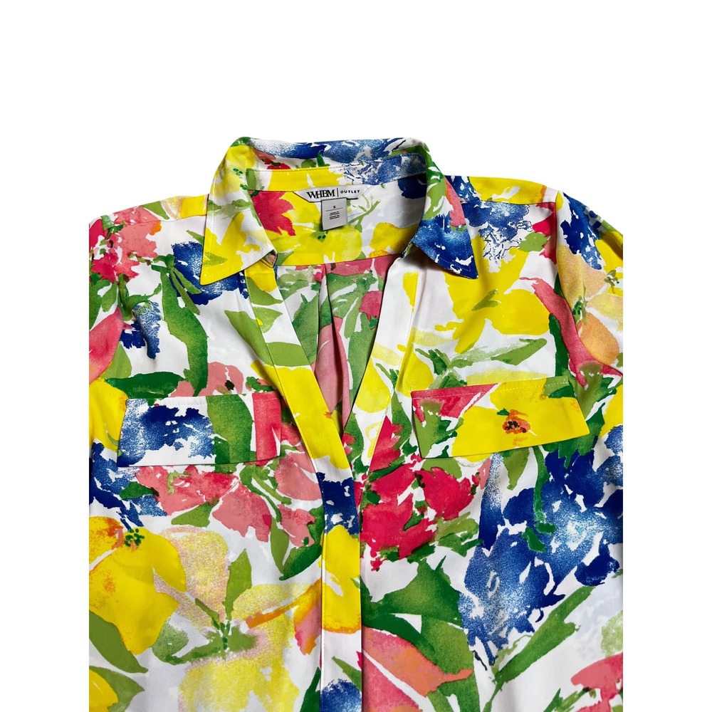White House Black‎ Market Outlet Floral Button Down Blouse Small Artsy - Picture 4 of 9